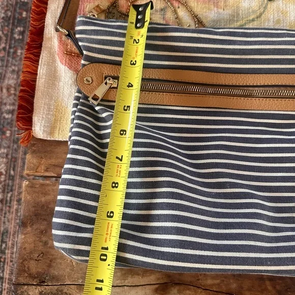 A New Day Striped Blue and Tan Crossbody Bag - Picture 7 of 10
